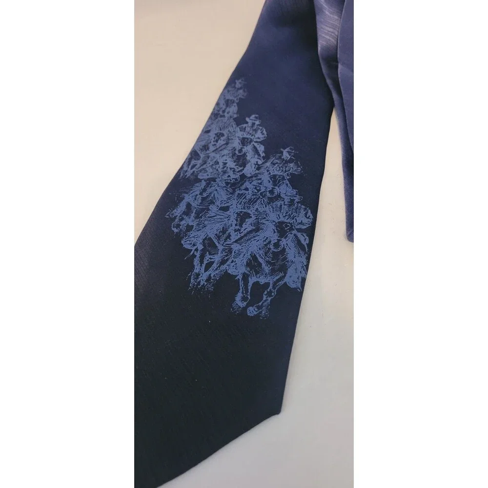 Circle S VTG Western Cowboys Riding Neck Tie 100% Silk Neckwear